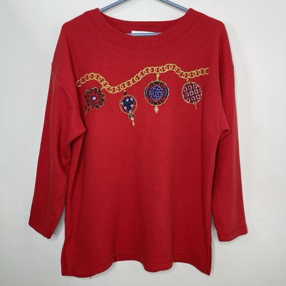 Carolina Colours Sweaters - Carolina Colours Sweater Women’s Medium Red Crew Neck Long Sleeve Christmas